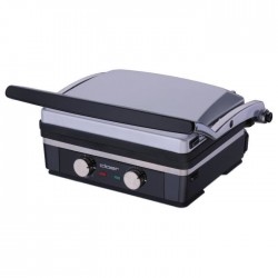 Cloer 6339, 1800 W, Double contact grill, Electric, Table top, Plate, Black, Silver