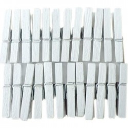 24 mini white clothespins