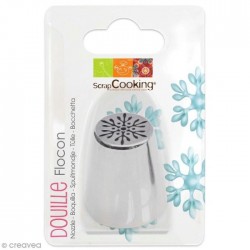 Snowflake pastry nozzle in stainless steel - 2.4 x 3.7 cm