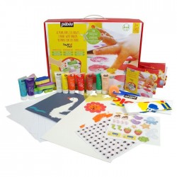 My Tactilcolor workshop box with stickers and supports to paint Atelier