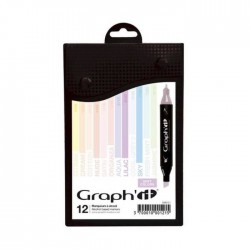 Set of 12 Graph'it alcohol markers - Soft colors - Graph it Multicolored - Assort.