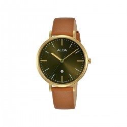 Alba 34mm Analog Ladies Fashion Leather Watch (AH7T28X1) - Brown