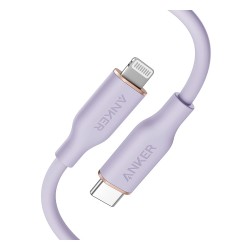 Anker PowerLine III Flow USB-C to Lightning 6ft Cable soft flexible purple