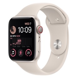 Apple Watch SE GPS + Cellular 40mm Starlight Aluminium Case with Starlight Sport Band - Regular