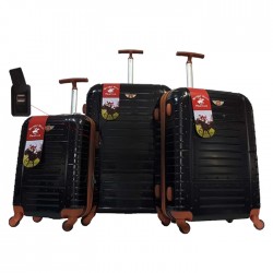 Polo Luggage Amor Set of 3 Hard Black 