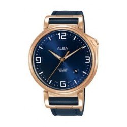 Alba Quartz 43mm Analog Gent's Leather Watch - AS9F92X1
