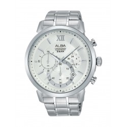 Alba Gent's Casual 40 mm Chronograph Metal Watch (AT3C41X1) - Silver