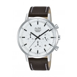 Alba Gents Casual Chronograph 42mm Leather Watch (AT3C59X1) - Brown