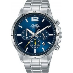 Alba 43mm Chronograph Gents Metal Watch (AT3E83X1) - Silver
