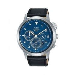 Alba 44mm Chronograph Gents Leather Casual Watch (AT3F41X1)