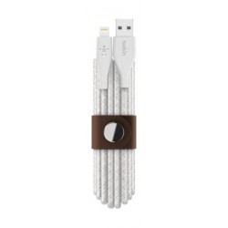 Belkin DuraTek Plus Lightning to USB-A Cable with Strap - White