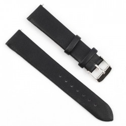 EQ 22mm Pin Leather Watch Band - Black