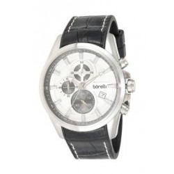 Borelli BMS12500003 Gents Chronograph Watch - Rubber / Leather Strap – Black 