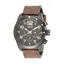 Borelli BMS12500016 Gents Chronograph Watch - Leather Strap – Brown 
