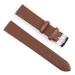 22mm Pin Leather Watch Band - Brown
