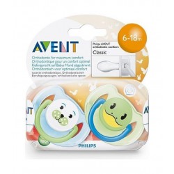 Philips Avent Classic Silicon Soother 2pcs Animal - 6-18m