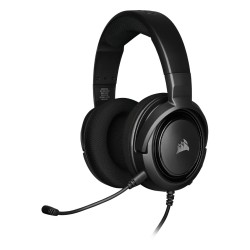 Corsair HS35 Stereo Wired Gaming Headset Grey Carbon black side view