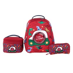 EQ Kids 3in1 Dino Large Backpack Red