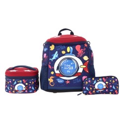 EQ Kids 3in1 Sea Large Backpack Blue Red