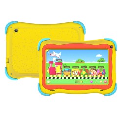 G Tab 7-inch Kids Wi-Fi Tablet Yellow Front Back View