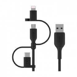 Belkin USB-C, Micro-USB / Lightning Cable 1M - Black 