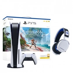 Sony PlayStation 5 Console + Horizon Forbidden West Voucher Bundle + SteelSeries Gaming Headset 