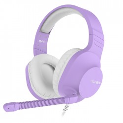 Sades Spirits SA721 Gaming Headset Purple 50mm Speakers Controls on Left Earcup Flexible Microphone 