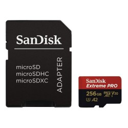 SanDisk Extreme Pro 256GB MicroSDXC UHS-I A2 Memory Card A2 with microsd adapter 