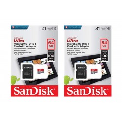Sandisk Ultra MicroSDXC 64GB Memory Card - Pack of 2