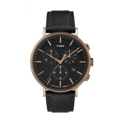 Timex Fairfield Chronograph 41mm Leather Strap Watch - TW2T11600 a