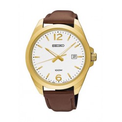 Seiko UR216P Gents Quartz Analog Watch - Leather Strap – Brown