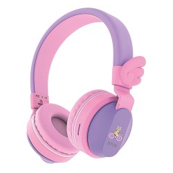 Riwbox Wings Kids Bluetooth Headphones Purple Pink