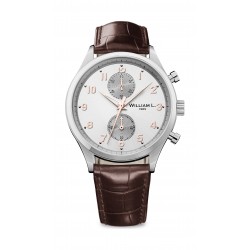 William L Small Chronograph Leather Watch - WLAC02GOCM