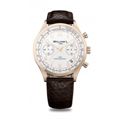 William L Vintage Style Chronograph Leather Watch - WLOR01BCORBM
