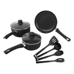 Safat Home Duo Cookware 9 Pcs Set - Black