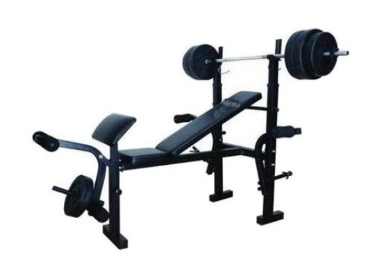 Wansa Fitness Exercise Bench With 50kg Weight Plates - Black | Xcite ...