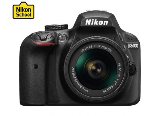 اشتري كاميرا نيكون دي٣٤٠٠ الرقمية إس إل آر بدقة ٢٤. ٢ ميجابكسل مع عدسة ١٨-٥٥ ملم  –  أسود (d3... في السعودية
