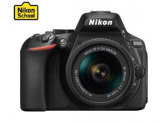 Buy Nikon d5600 dslr camera 24. 2mp wifi with dx 18-55mm f/3. 5-5. 6g vr lens - black in Saudi Arabia