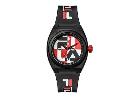 Fila 42mm Unisex Analogue Rubber Fashion Watch (38180102) - Black