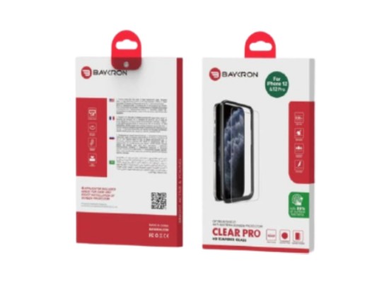 Buy Baykron iphone 12 pro antibacterial tempered glass screen protector in Saudi Arabia