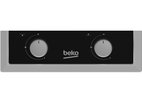 Beko 30cm 2-Cast Iron Burner Built In Gas Domino Hob (HDMS 32220 FX) 