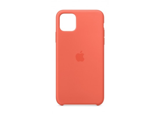 Buy Apple iphone 11 pro max silicon case - clementine orange in Saudi Arabia