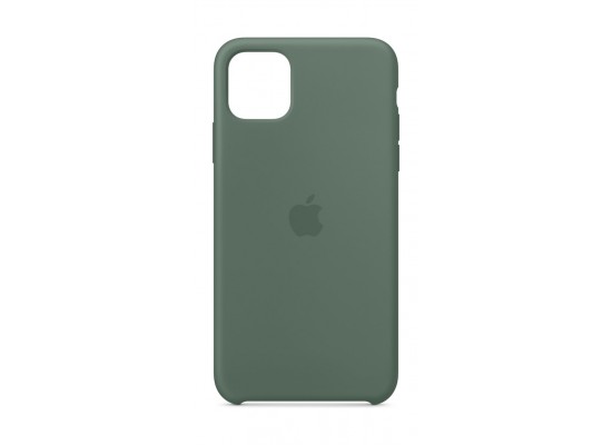 Buy Apple iphone 11 pro max silicon case - pine green in Saudi Arabia