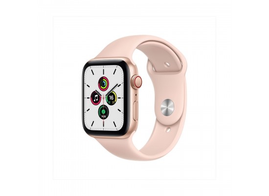 Buy Apple watch series 6 gps, 44mm gold aluminium case with pink sand sport band in Saudi Arabia