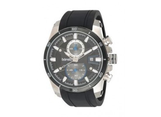 Borelli BMS12500006 Gents Chronograph Watch - Rubber Strap – Black 