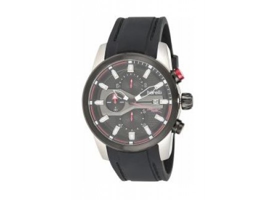 Borelli BMS12500018 Gents Chronograph Watch - Rubber Strap – Black 