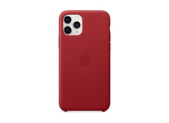 Buy Apple iphone 11 pro leather case - red in Saudi Arabia