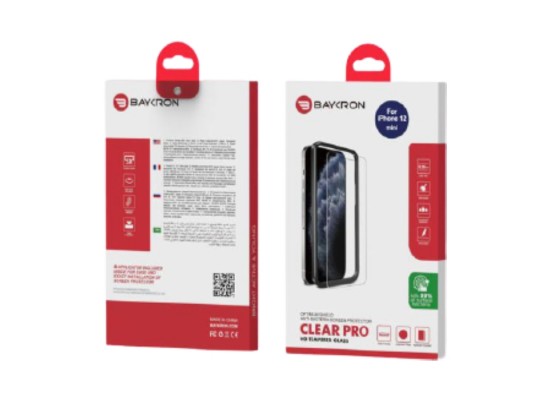 Buy Baykron iphone 12 mini antibacterial 2d tempered glass in Saudi Arabia