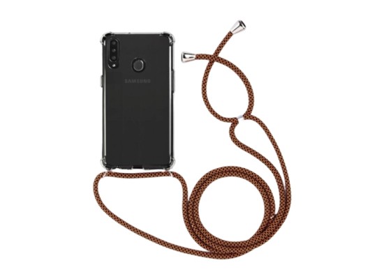 Buy Eq necklace string samsung galaxy a20s case - brown strap in Saudi Arabia