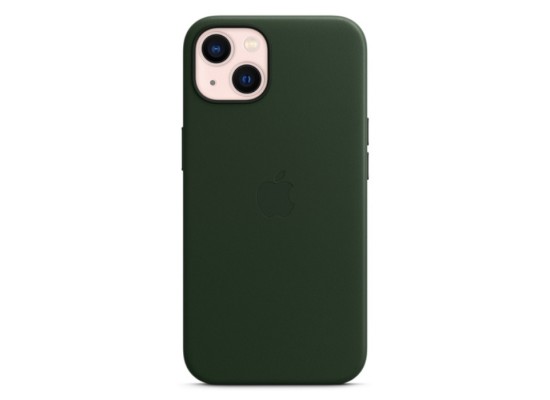 Buy Apple iphone 13 mini  magsafe leather case - sequoia green in Kuwait